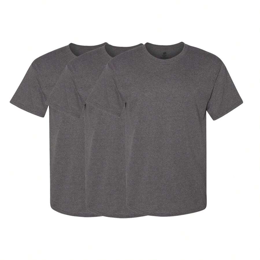 Hanes Men's 3 Pack T-Shirts 100% Cotton Value Pack - Charcoal Heather - View 1
