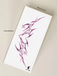 1 件魅魔设计临时纹身贴纸适用于比基尼腰部/腹部、身体纹身装饰 - 玫紅色 - 查看 8