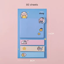 1-4pcs 80张创意精美可爱卡通动物便利贴，返校，学校用品，学校，便利贴，美观学校用品，文具 - 彩色 - 查看 15