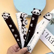1pc  Acrylic Panda Cartoon Rulers For Students, Office, And Souvenir Use - 5.91inch Creative Shaped Measuring Tools With Cute Panda Designs - Multicolor - View 2
