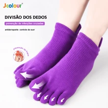 1 Pair Of Five Finger Short Socks For Women, Random Color - 紫色 - 查看 3