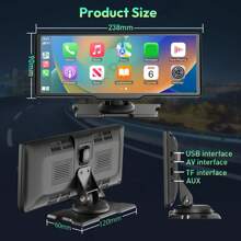 XGODY 4K Dash Camera 10.26" Car DVR Camera Wireless Apple CarPlay Android Auto - Black - View 12