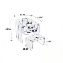 Coolmore Accent Chair With Ottoman, Mid Century Modern Barrel Chair Upholstered Club Tub Round Arms Chair For Living Room Bedroom Office - 黑色 - 查看 2