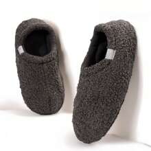 Comfy Women's Memory Foam House Slippers - Soft, Lightweight Boots With Curly Fleece And Cozy Polar Fleece Lining - Màu xám đen - Xem 3