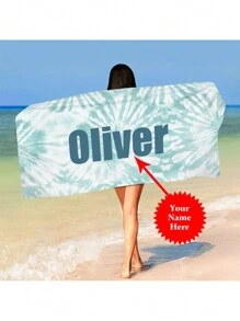1 chiếc khăn tắm biển in chữ tùy chỉnh, thấm nước tốt, tuyệt vời cho hồ bơi, cắm trại, cực kỳ thoải mái, quà tặng hoàn hảo cho gia đình và bạn bè - Nhiều màu - Xem 7