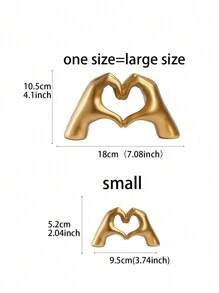 1 件心形手势装饰、微型手工雕塑现代艺术雕像、个性化家居装饰、创意婚礼桌面装饰、情人节和新年礼物