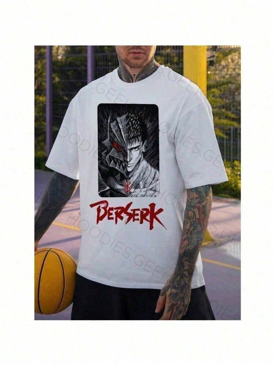 Unisex Berserker T-Shirt 100% Cotton Streetwear Launch Shipping In Various Colors!! - White - View 1
