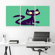 3 PCS/SET Halloween Lady Cat Framed Canvas Posters, Modern Wall Art For Bedrooms, Living Rooms And Hallways, Ideal Decorative And Decorative Gifts