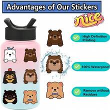 8 张/包狗猫熊水豚涂鸦贴纸，卡通手工 DIY 拼图贴纸 - 彩色 - 查看 10