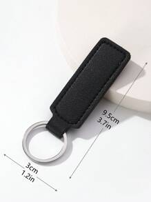 1/2/3/4/5pcs Solid Color PU Leather Keychain, Blank Keyring, Ring Bag Pendant Car Key Chain Accessories, Women Daily Gift, DIY Small Gift Supplies - Multicolor - View 10