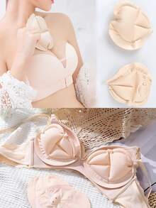 2pcs Invisible Push-Up Inflatable Bra Pads, Easy To Wear For Various Outfits - Apricot - View 1