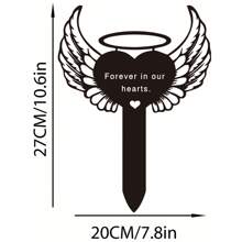 1pc Acrylic Trang trí nghĩa trang cho mộ, Trang trí mộ không thấm nước, Bia mộ cho nghĩa trang cho con người, Bia mộ chia buồn cho vườn, Trang trí mộ Ngày của Mẹ, Tôi có một thiên thần trên thiên đường, Cọc mộ chia buồn cho vườn - màu đen - Xem 2