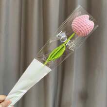 1 pieza Flores artificiales tejidas de tulipán simulado para decoración del hogar, regalos de cumpleaños para amigos, flores lindas