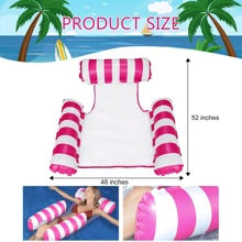 Pool Float Water Hammock Swimming Pool Floating Chair 4 In1 Inflatable Hammock - Blue - View 3