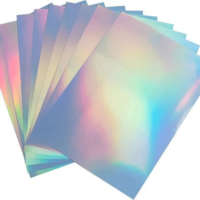 Vinil Holográfico Adesivo A4 para Jato de Tinta - 10 folhas