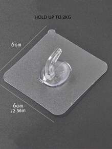 10/50 Móc dán trong suốt vô hình, Không cần khoan Nylon trong suốt - Trong sáng - Xem 5