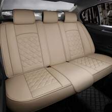 Universal Faux Leather Car 5 Seat Covers Full Set Protector For SUV Sedan Truck, C0103 - Màu be - Xem 5