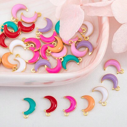 20pcs Assorted Enamel Drip Oil Stainless Steel Lightning Pendant, Suitable For DIY Necklace, Earring, Jewelry Making
