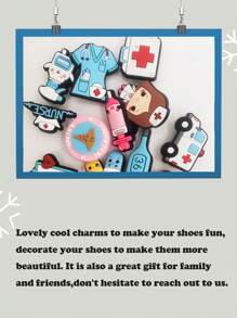 10-50 szt. zawieszek do butów z serii Doctor do chodaków i sandałów, ozdoby do butów, wysokiej jakości popularne zawieszki, świetny prezent dla nastolatków, mężczyzn, kobiet i dorosłych, pomysły na prezenty z akcesoriami do butów