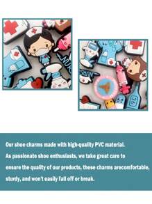 10-50 szt. zawieszek do butów z serii Doctor do chodaków i sandałów, ozdoby do butów, wysokiej jakości popularne zawieszki, świetny prezent dla nastolatków, mężczyzn, kobiet i dorosłych, pomysły na prezenty z akcesoriami do butów