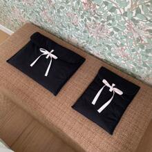 1PC Ballet Pink Bow Laptop Tablet Bag Available In Black And White - Multicolor - View 10