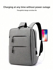 男士商务通勤背包，大容量 15.6 英寸笔记本电脑隔层，多个口袋和外部 USB 充电端口，适合旅行、办公或日常使用，教师圣诞尖叫包侧包书包露营夏季返校沙滩包笔记本电脑包运动生活包徒步旅行包周末包背包旅行必备大包