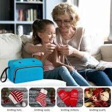 IBFUN Crochet Yarn Bag Knitting Bag 2Pcs Yarn Storage Organizer Crocheting Bag For Beginners With Hand Wrist For Crochet Accessories Knitting Needles Crochet Hooks Knitting Tool Bag Tools - Blue - View 7
