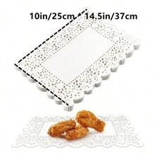 100pcs, White Paper Doilies, Disposable Paper Lace Doilies For Food Decorative Doilies Placemats For Table Wedding Birthday Cakes Desserts Food Decoration - Assorted Sizes (Round Rectangle Oval Heart) - White - View 18