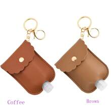 Portable Hand Sanitizer Bottle Mini Hand Sanitizer Bulk Holder Portable Squeeze Bottles With Leather Case Keychain - Multicolor - View 4