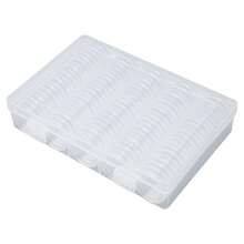 Paquete de 100 cápsulas de monedas de 1.181 in con junta protectora blanca y caja organizadora de almacenamiento de plástico para suministros de colección de monedas, cápsulas de plástico - Blanco - Ver 4