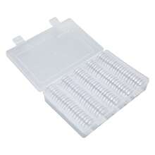 Paquete de 100 cápsulas de monedas de 1.181 in con junta protectora blanca y caja organizadora de almacenamiento de plástico para suministros de colección de monedas, cápsulas de plástico - Blanco - Ver 8