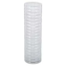 Paquete de 100 cápsulas de monedas de 1.181 in con junta protectora blanca y caja organizadora de almacenamiento de plástico para suministros de colección de monedas, cápsulas de plástico - Blanco - Ver 9