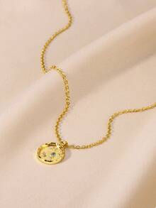 12 Sternzeichen Anhänger Halsketten für Frauen, 12 Konstellationen Edelstahl Kette Schmuck, Widder Waage Löwe Jungfrau Geburtstags Geschenke - Goldgelb - Übersicht 9