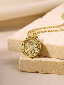 12 Sternzeichen Anhänger Halsketten für Frauen, 12 Konstellationen Edelstahl Kette Schmuck, Widder Waage Löwe Jungfrau Geburtstags Geschenke - Goldgelb - Übersicht 3