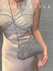 奢华 2025 女士派对舞会贝壳夹盒晚宴手拿包亚克力菱形手拿包防水斜挎包 Tready 新娘包，非常适合派对、婚礼、晚宴/宴会，搭配婚纱、正式礼服、舞会礼服、生日礼服、女士礼服派对 - 銀色 - 查看 5