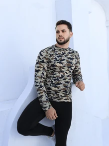Men's Camouflage Thermal Shirt With UV 50+ Protection - 偽裝 - 查看 1