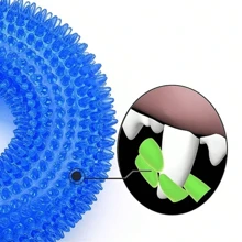Bite-Resistant Dog Chew Toy Squeaky Donut Chew Toy Dog - Perfect For Grinding And Teething 1pc - Multicolor - View 6
