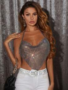 rongkepolo Thắt lưng trang trí đá Rhinestone, thắt lưng phong cách Y2K, thắt lưng BB Unisex, thắt lưng cao bồi miền Tây sang trọng cho nam và nữ, phù hợp cho thời trang thường ngày, tiệc tùng và lấp lánh cá nhân hóa - Bạc - Xem 2
