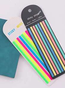 160 Pieces In 1 PET Ultra-Thin Strip Solid Color Index Sticker Sticky Note Student Transparent Color Highlight N Times Color Sticky Note Long Strip Index Sticky Note, Transparent Sticker, Writable Transparent Waterproof Student Reading Marker Sticker Back To School