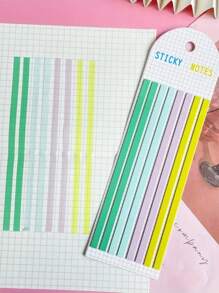 160 Pieces In 1 PET Ultra-Thin Strip Solid Color Index Sticker Sticky Note Student Transparent Color Highlight N Times Color Sticky Note Long Strip Index Sticky Note, Transparent Sticker, Writable Transparent Waterproof Student Reading Marker Sticker Back To School