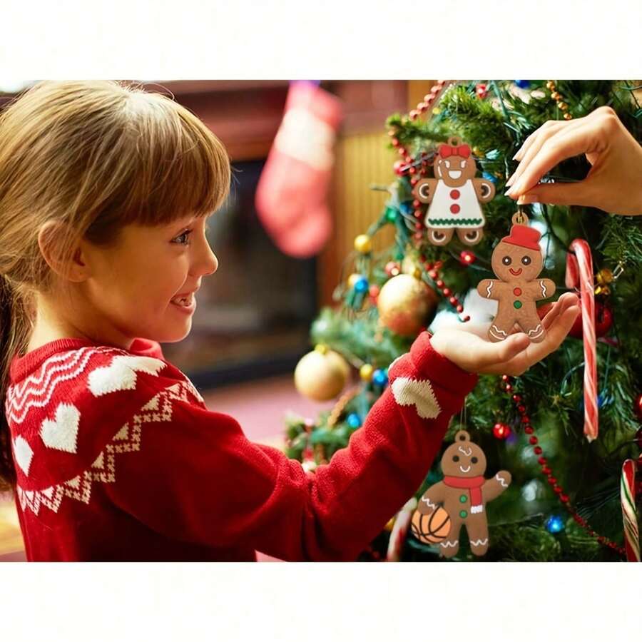 12 款经典姜饼人圣诞树装饰品 - 3 英寸 PVC 节日装饰，适用于婚礼、情人节、感恩节、圣诞装饰、圣诞装饰、圣诞装饰、圣诞礼物、圣诞派对用品、圣诞礼品袋、圣诞袋、圣诞贴纸 - 多色-配件隨機 - 查看 1