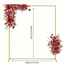1set Party Balloon Accessories Decoration Supplies Wedding Props Gold Iron Rectangular Square Different Size 1.5M/2M Arch Frame Stage Background Decor Flower Stand Balloon Arch Frame - Gold - View 7