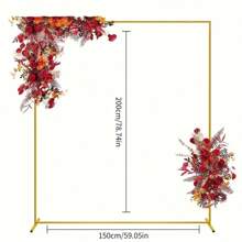 1set Party Balloon Accessories Decoration Supplies Wedding Props Gold Iron Rectangular Square Different Size 1.5M/2M Arch Frame Stage Background Decor Flower Stand Balloon Arch Frame - Gold - View 6