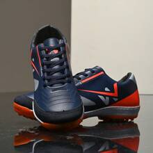 Society Football Boots Stitched Sole Does Not Come Off Synthetic Grass Best Quality - Orange - View 5
