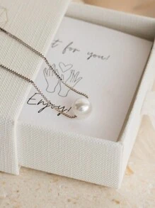 1 Pc 6mm-10mm Simple S925 Sterling Silver Single Pearl Collarbone Necklace Jewelry Gift For Women - Simple Pearl Necklace - View 7