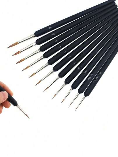 5pcs/Set Black Soft Bristle Brushes, Extra Fine-Tip Watercolor Painting & Drawing Pens Back To School,Back To School,School Supplies