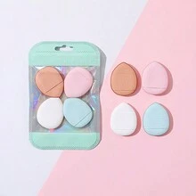 Dual-Use Mini Water Drop Shape Thumb Powder Puff - Soft, Gentle, And Absorbent Makeup Sponge Cushioning Air Cushion Powder Puff Sponge For Flawless Foundation, Concealer, And Blusher Application - Compact, Travel-Friendly, And Reusable Design - Multicolor - View 2