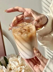 1 件透明玻璃杯，适用于办公室、家庭的简易水杯 - 查看 4