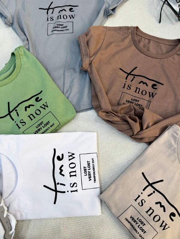 Camiseta T-Shirt 100% algodao Gola Careca Blusa feminina manga curta XINRON2024