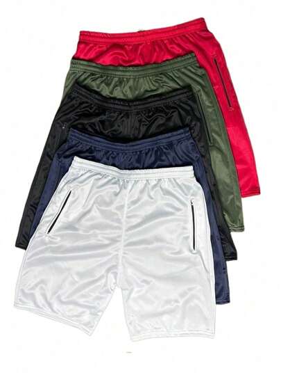 Imagem do produto Kit 2.3.4.5 peças Shorts Bermuda Dry Fit Esportiva Treino Com Ziper no Bolso na loja Shein